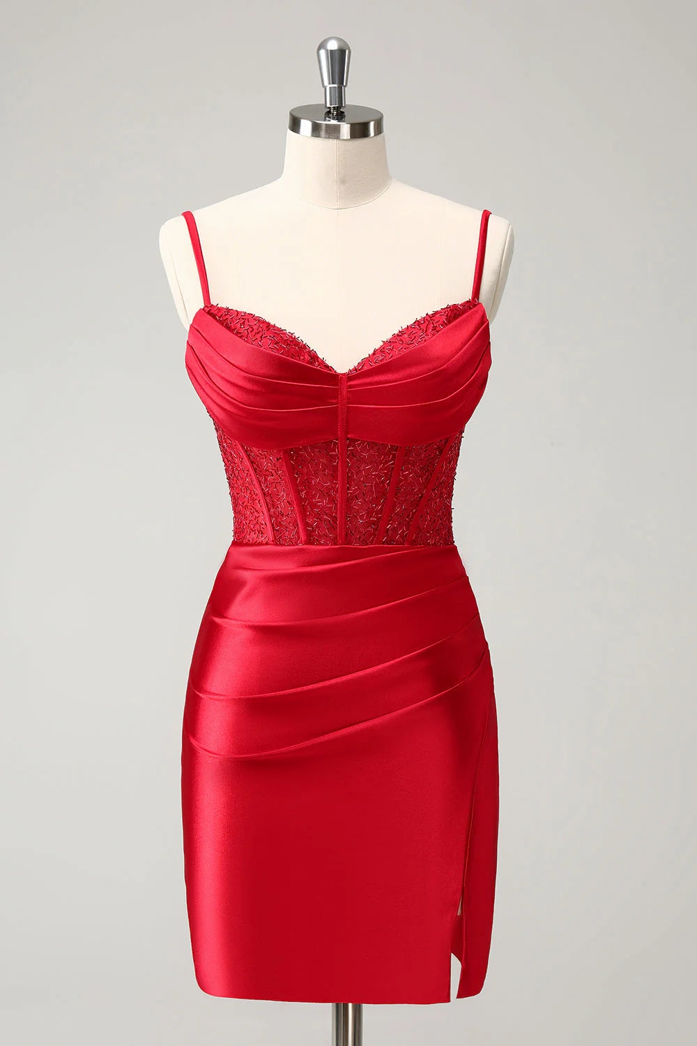 DingJi Wedding Fashion Tight Thin Shoulder Strap Bun Satin Openings Homecoming Dresses